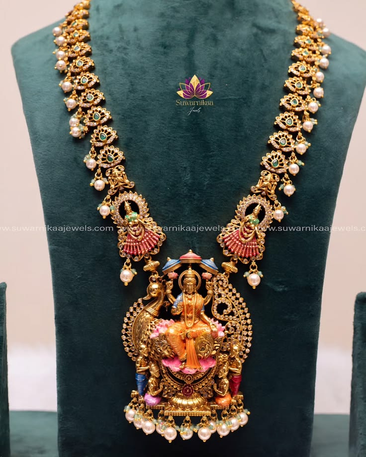 ✨ Hamsa Vahana Lakshmidevi Meenakari Haram✨