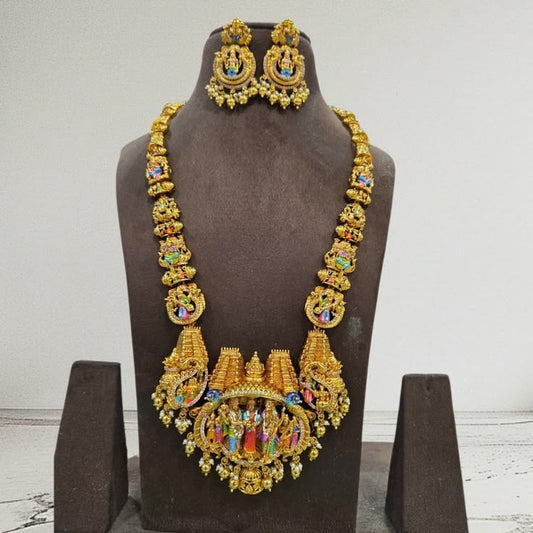 Srinivasa Super Kalyanam Double Work Necklace Haram Set